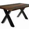 Industrialny stół do jadalni MONTREAL 140cm z czarnymi nogami X