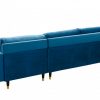 Sofa narożna VELVET 260 cm niebieska aksamitna