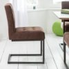 Industrialne krzesło na płozie RIDER vintage brązowe