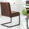 Krzesło na płozie RIDER vintage brązowe