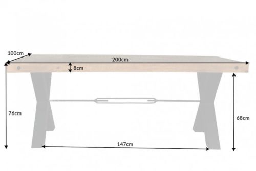 Stół THOR 200cm industrialny X-frame