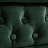 3-osobowa sofa w kolorze butelkowej zieleni styl Chesterfield