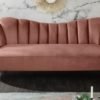 Retro 3-osobowa sofa ARIELLE 220cm aksamit w kolorze różu