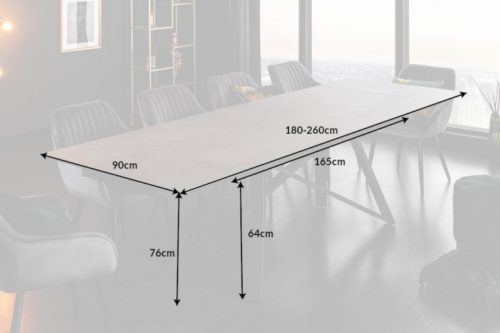 Masywny rozkładany stół do jadalni ATLAS 180-220-260cm blat ceramiczny