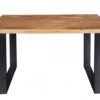 Industrialny stół do jadalni IRON CRAFT 120 cm drewno Sheesham