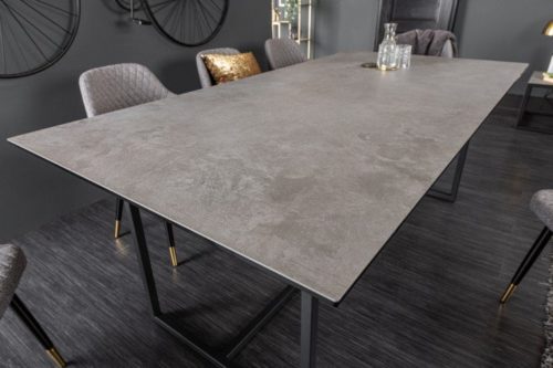Nowoczesny stół do jadalni SYMBIOSE 200 cm szary blat imitujący beton