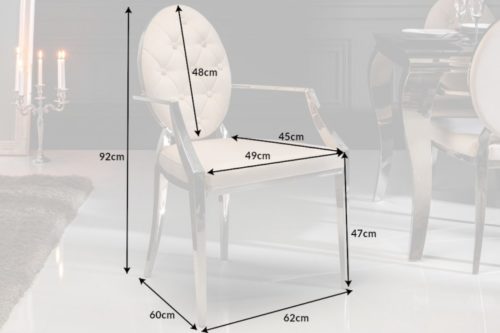 Eleganckie krzesło MODERN BAROQUE aksamit beżowy