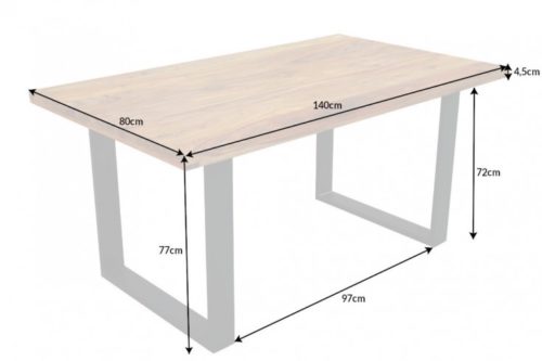 Industrialny stół do jadalni IRON CRAFT 140 cm drewno Sheesham