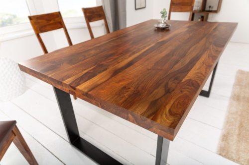 Industrialny stół do jadalni IRON CRAFT 160cm drewno Sheesham