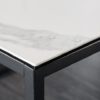 Nowoczesny stolik kawowy SYMBIOSE 100 cm imitacja białego marmuru