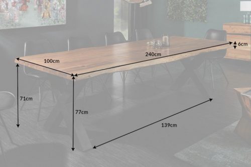 Stół MAMMUT NATURE 240cm akacja blat 6 cm