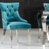 Eleganckie krzesło CASTLE Chesterfield turkusowe
