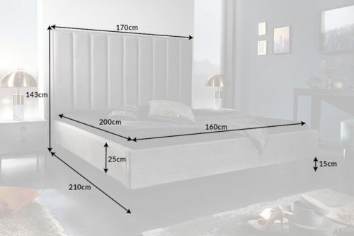 Łóżko COSMOPOLITE 160x200cm srebrnoszare sypialnia
