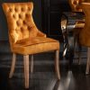 Krzesło CASTLE musztardowo - żółte chesterfield