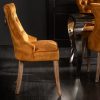 Eleganckie krzesło CASTLE w kolorze musztardowym