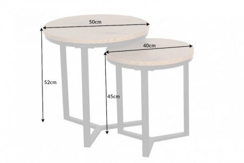 Zestaw stolików STUDIO 50cm w stylu industrialnym