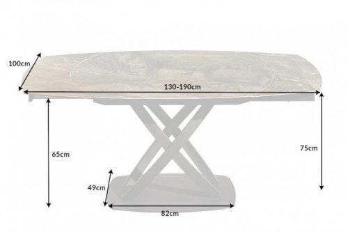 Stół  INCEPTION 130-190 cm ceramiczny rozkładany