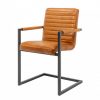 Krzesło wspornikowe BUFFALO skóra kolor koniak