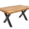 Stół IRON CRAFT 160cm z drewna mango z nogami w kształcie litery X.