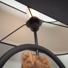 Lampa podłogowa ELEMENTS 147cm czarna z litym drewnem