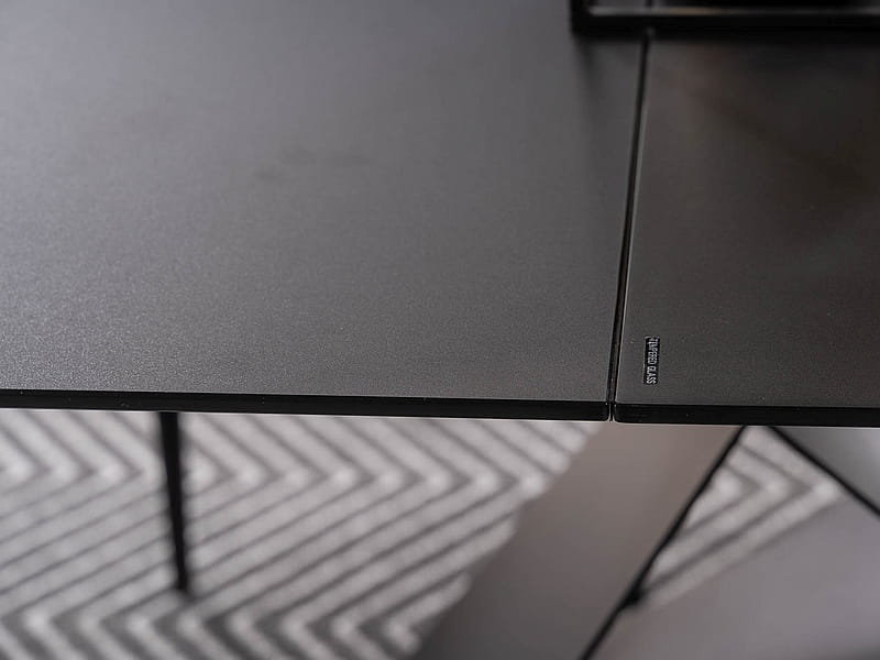 Stół rozkładany czarny 120/160 efekt marmuru