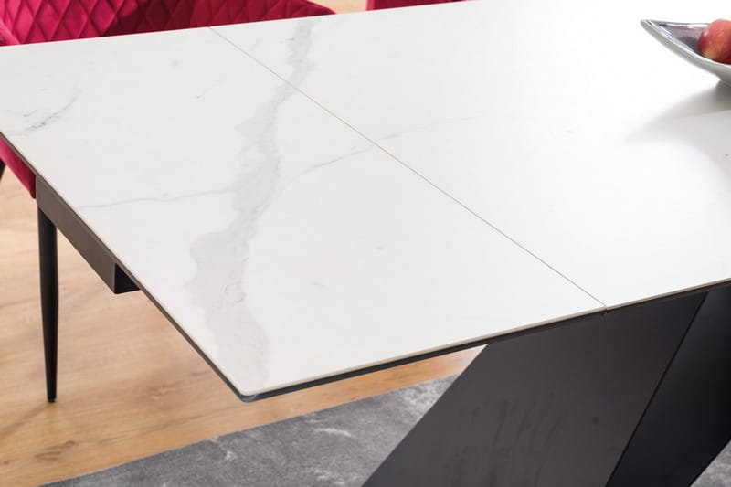 Stół rozkładany 160/240 biały efekt marmuru