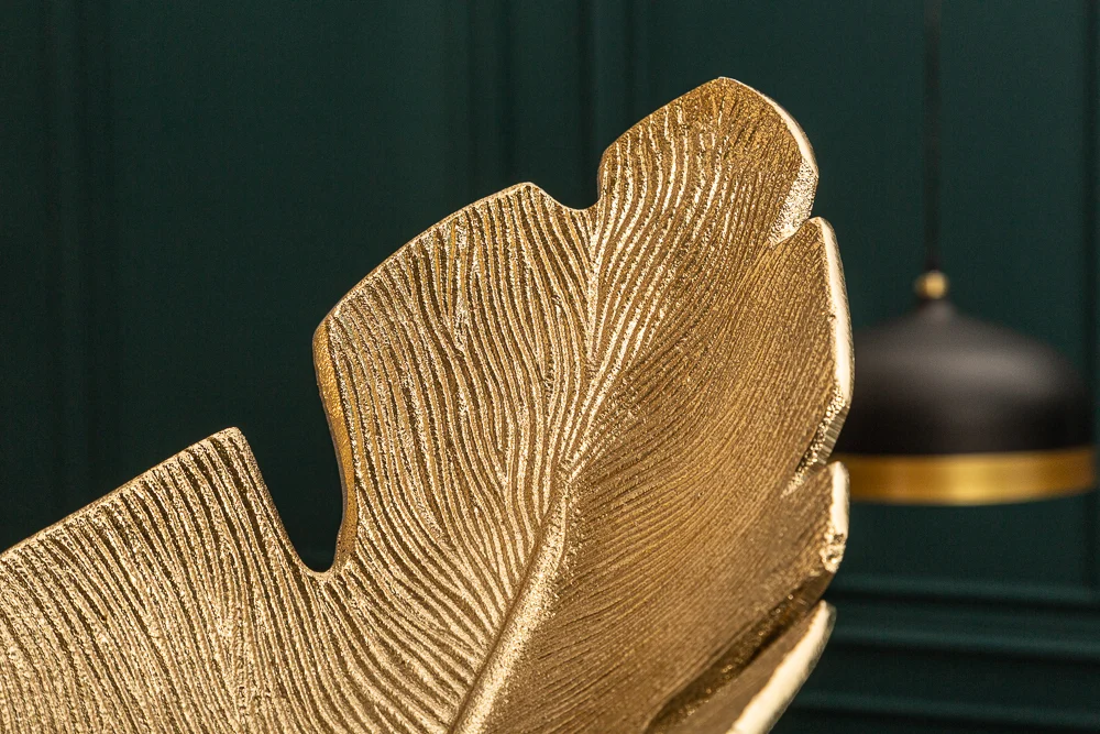 Miska dekoracyjna GOLD LEAF 62cm złota wzór liścia