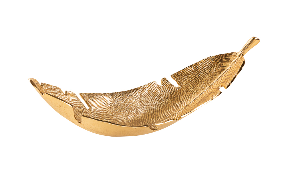 Miska dekoracyjna GOLD LEAF 62cm złota wzór liścia