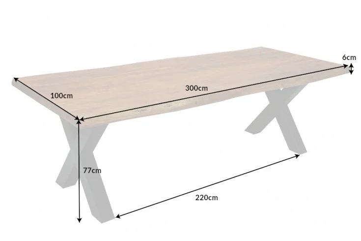 Stół do jadalni Mammut X 300cm Akacja 60mm miodowy/ 41343