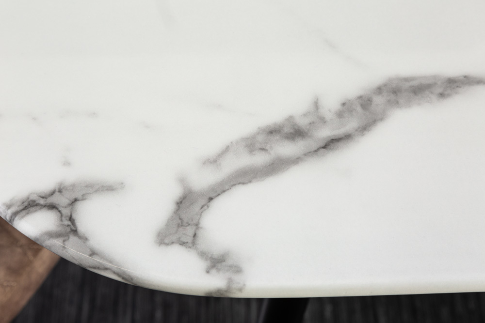 Stół PARIS 140 cm biały wygląd marmuru