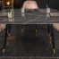 Stół PARIS 140 cm antracytowy szklany wygląd marmuru