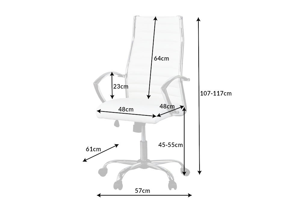 Fotel biurowy BIG DEAL białe z regulacją wysokości
