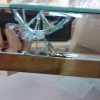 Złoty boczny lustrzany stolik 47x31x57 cm OUTLET