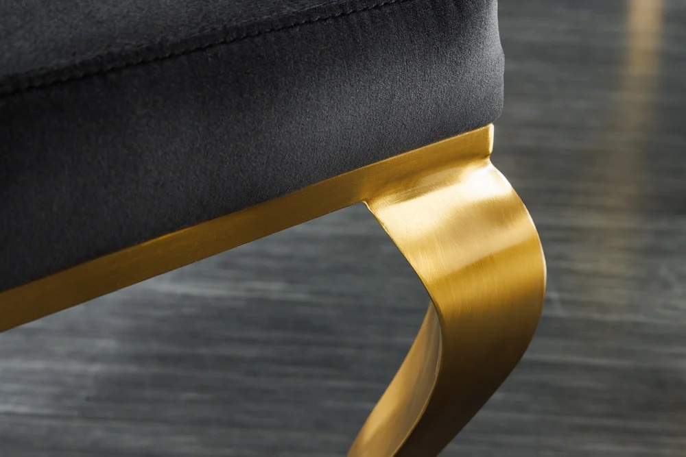 Krzesło MODERN BAROQUE czarny aksamit ze złotą głową