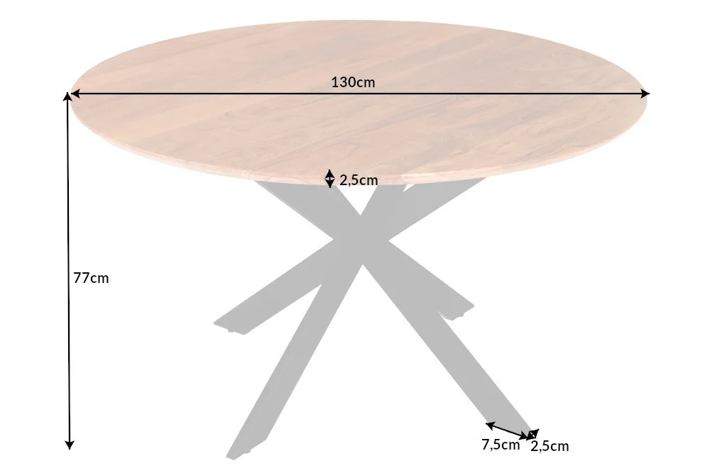Stół GALAXIE 130 cm drewno akacjowe okrągły