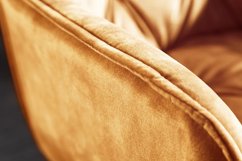 Krzesło MILANO musztardowo-żółty aksamit