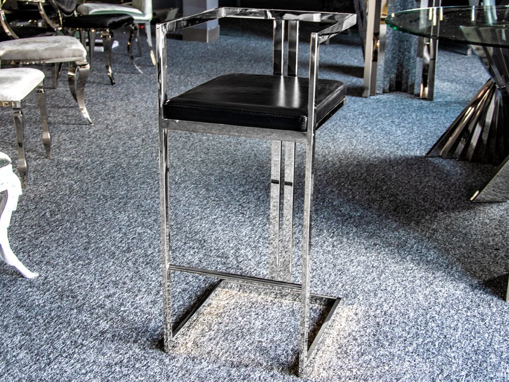 Hoker VEGAS srebrne krzesło barowe