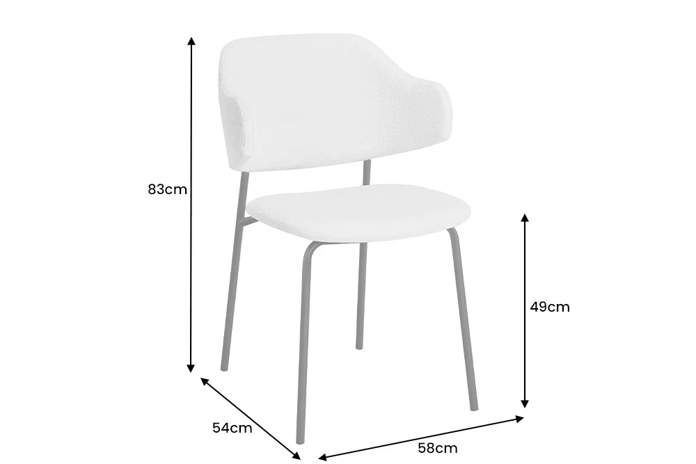 Krzesło VOGUE biały Bouclé