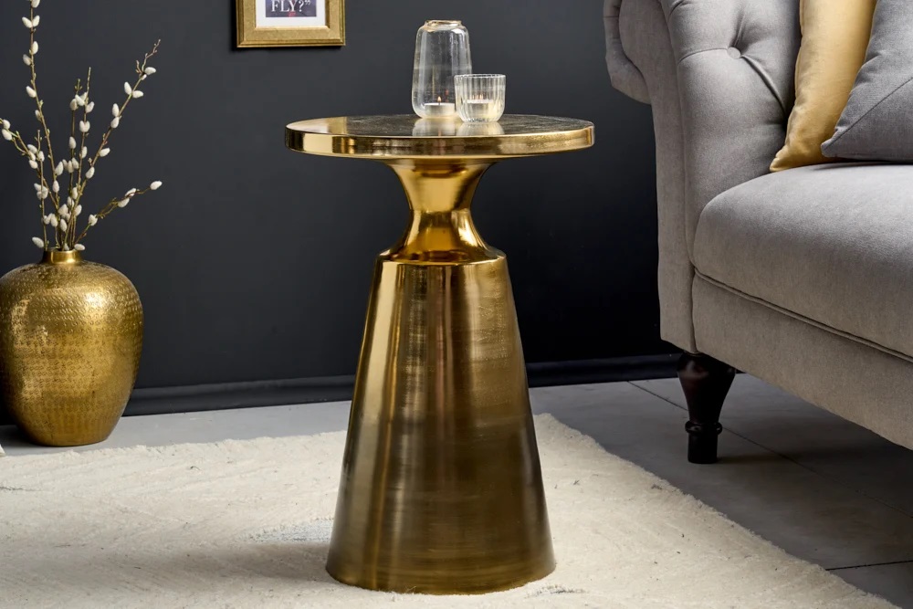 Stolik kawowy ABSTRACT 60cm złota patyna