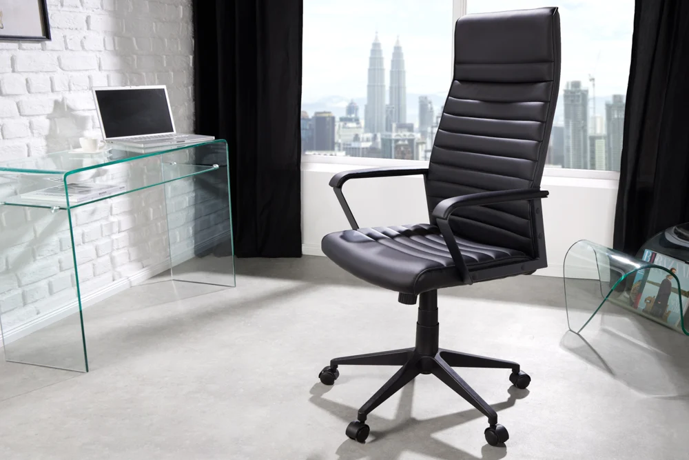 Krzesło biurowe LAZIO czarne z podłokietnikami