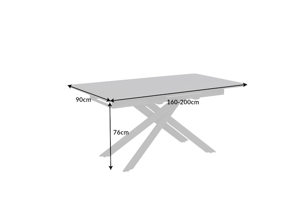 Stół do jadalni ALPINE 160-200 cm antracytowy ceramiczny