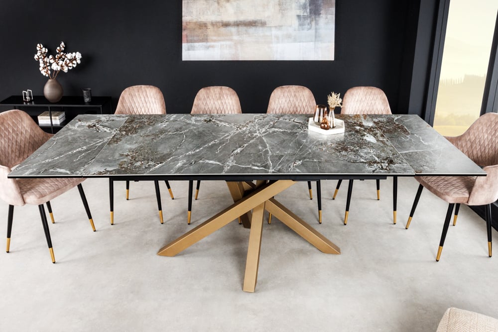 Stół rozkładany MARVELOUS 180-220-260 cm blat ceramiczny szary