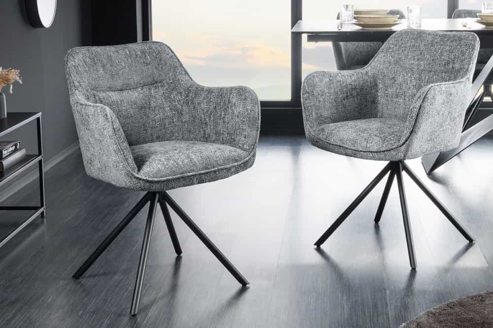 Krzesło obrotowe VERONA z szarej tkaniny strukturalnej