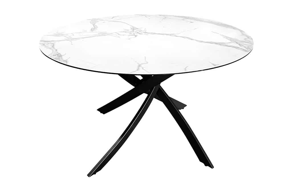 Okrągły stół ALPINE 120 cm z biały ceramiczny
